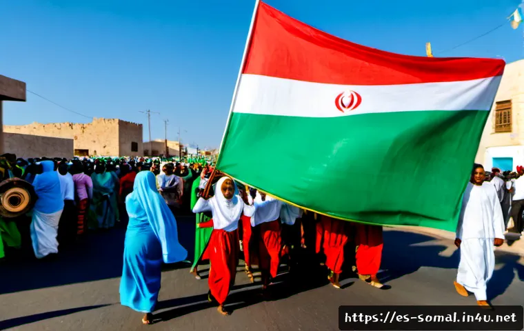 소말릴란드 독립 기념일 행사 - Photorealistic Somaliland Independence Day community celebration in Hargeisa, wide street scene with...
